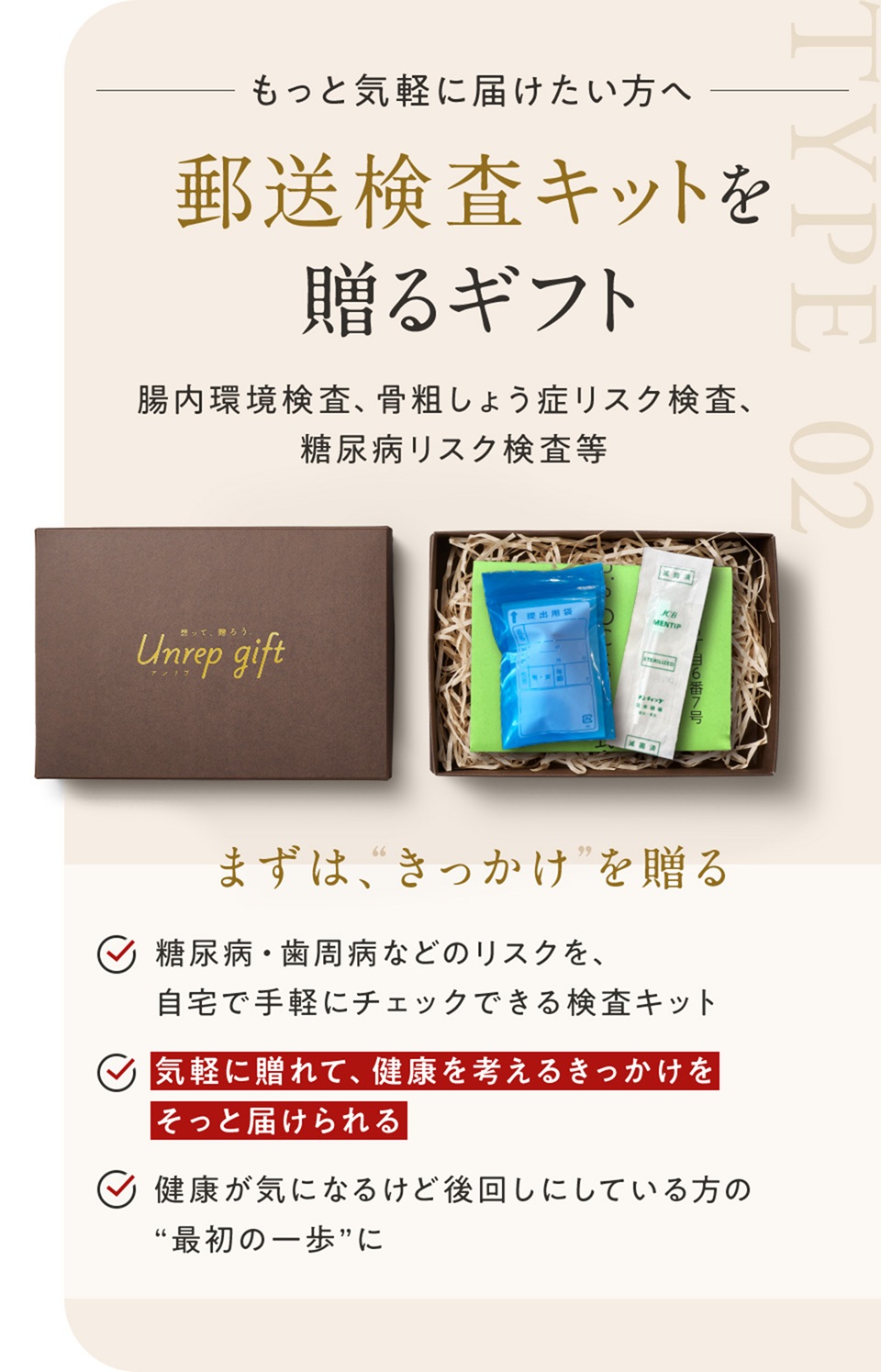 郵送検査キットを贈るギフト